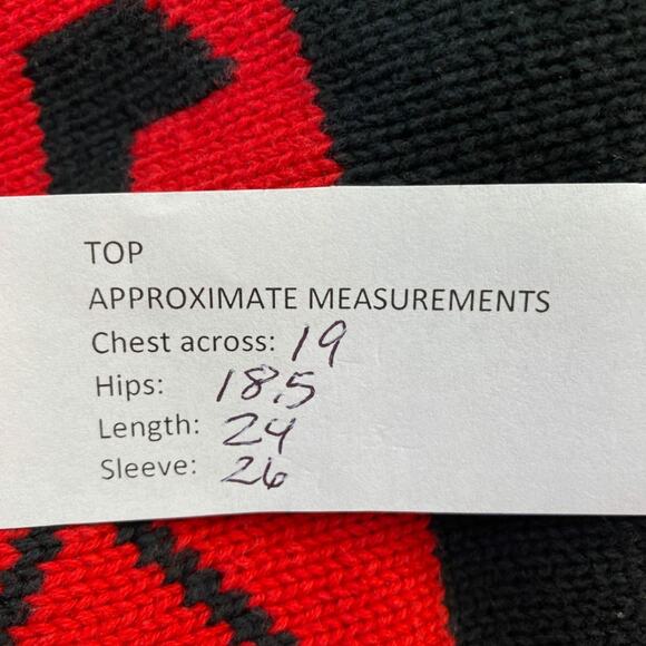 Chaps Sweater Womens Medium Fair Isle Snowflake Red Black Southwestern 90s Vtg - Picture 10 of 10